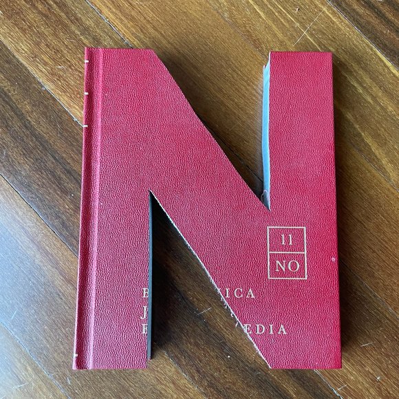 Vintage Book Monogram Letter - N